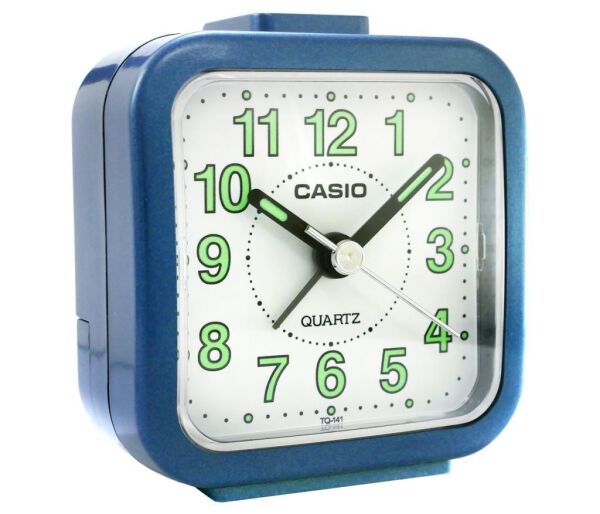 Casio TQ-141-2DF Mavi Beep Alarmlı Fosforlu Masa Saati