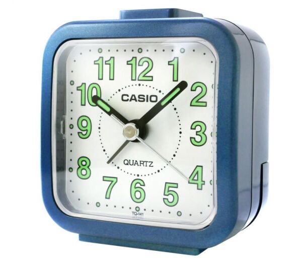 Casio TQ-141-2DF Mavi Beep Alarmlı Fosforlu Masa Saati
