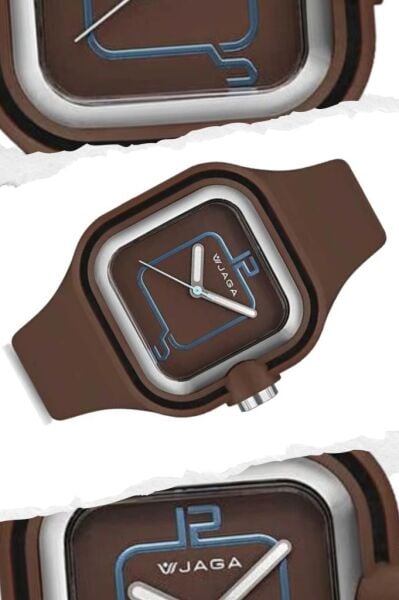 Jaga JL AQ0958-OHAC-D4 640001 Kahverengi Renkli Silikon 5 Atm Unisex Kol Saati