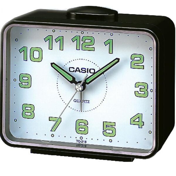 Casio TQ-218-1BDF Siyah Ertelemeli Beep Alarmlı Fosforlu Masa Saati