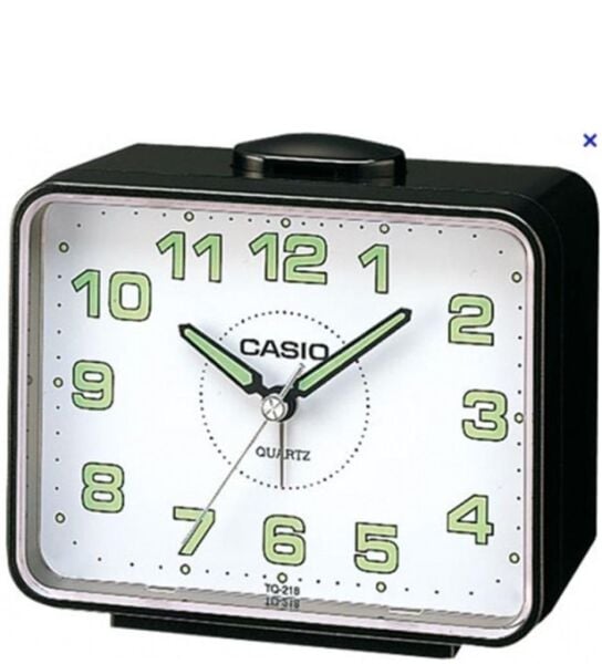 Casio TQ-218-1BDF Siyah Ertelemeli Beep Alarmlı Fosforlu Masa Saati