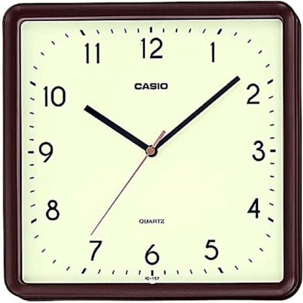 Casio IQ-152-5DF Plastik Kasa Kahverengi Renkli 25 cm Çaplı Modern Quartz Saniye Mekanizmalı Duvar Saati