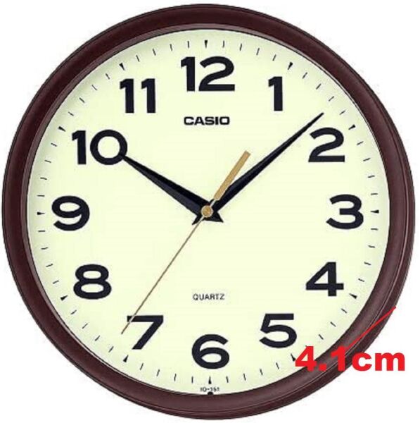 Casio IQ-151-5DF Plastik Kasa Kahverengi Renkli 25 cm Çaplı Modern Quartz Saniye Mekanizmalı Duvar Saati