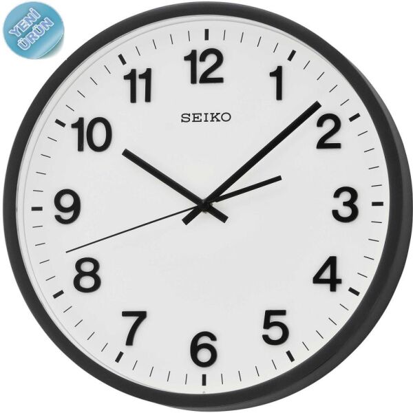 Seiko QXA640K Plastik Kasa Siyah Renkli 30.5 cm Çaplı 3 Boyutlu Rakam Modern Sessiz Saniye Mekanizmalı Duvar Saati