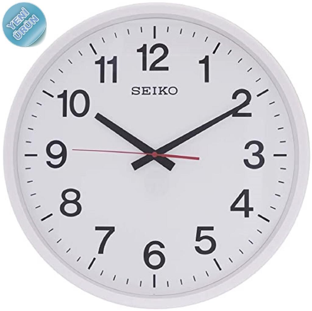 Seiko QXA700W Plastik Kasa Beyaz Renkli 42.4 cm Çaplı Modern Sessiz Saniye Mekanizmalı Duvar Saati
