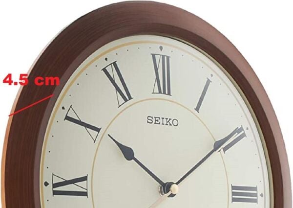 Seiko QXA713T Plastik Kasa Kahverengi Renkli 30 cm Çaplı Modern Dekoratif Sessiz Saniye Mekanizmalı Duvar Saati