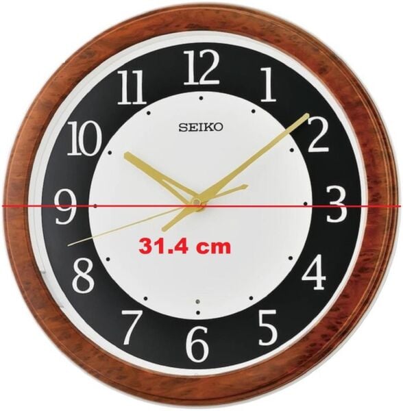 Seiko QXA788Z Plastik Kasa Kahverengi Renkli 31.4 cm Çaplı Otomatik Sensör Aydınlatmalı Quartz Mekanizmalı Duvar Saati