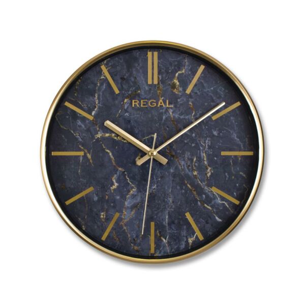 Regal 0250 GB2 İnce Çerçeve Oniks Mermer Desen Sessiz Duvar Saati