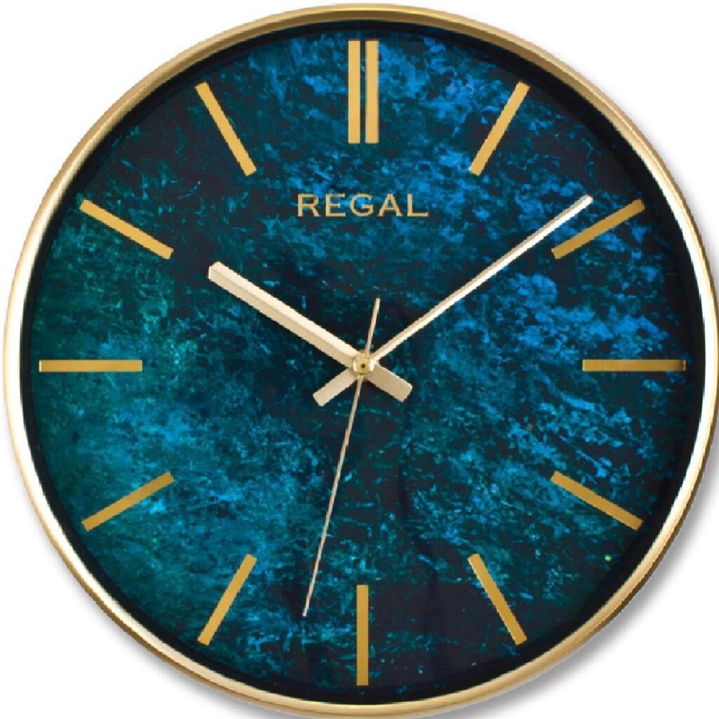 Regal 0250 GH2 İnce Çerçeve Oniks Mermer Desen Sessiz Duvar Saati