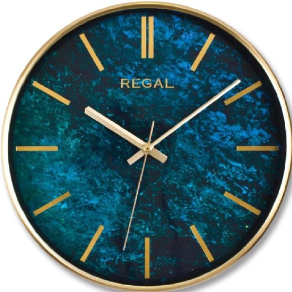 Regal 0250 GH2 İnce Çerçeve Oniks Mermer Desen Sessiz Duvar Saati