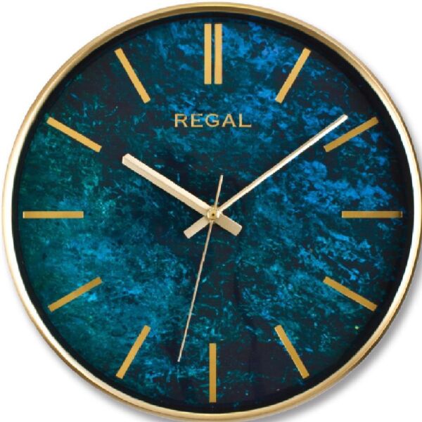 Regal 0250 GH2 İnce Çerçeve Oniks Mermer Desen Sessiz Duvar Saati