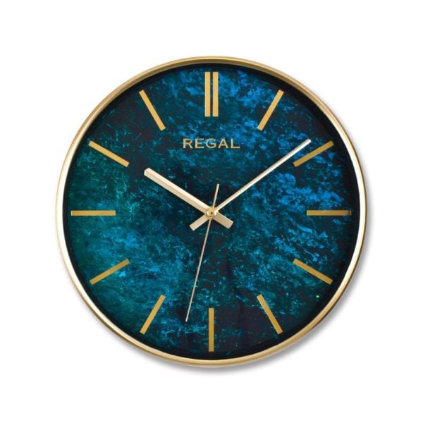 Regal 0250 GH2 İnce Çerçeve Oniks Mermer Desen Sessiz Duvar Saati
