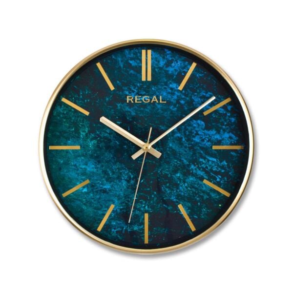 Regal 0250 GH2 İnce Çerçeve Oniks Mermer Desen Sessiz Duvar Saati