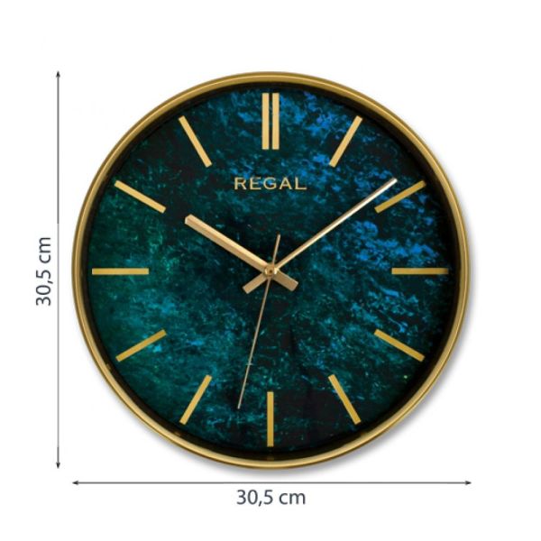 Regal 0250 GH2 İnce Çerçeve Oniks Mermer Desen Sessiz Duvar Saati