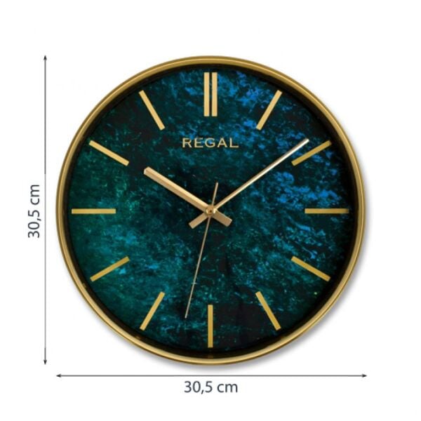 Regal 0250 GH2 İnce Çerçeve Oniks Mermer Desen Sessiz Duvar Saati