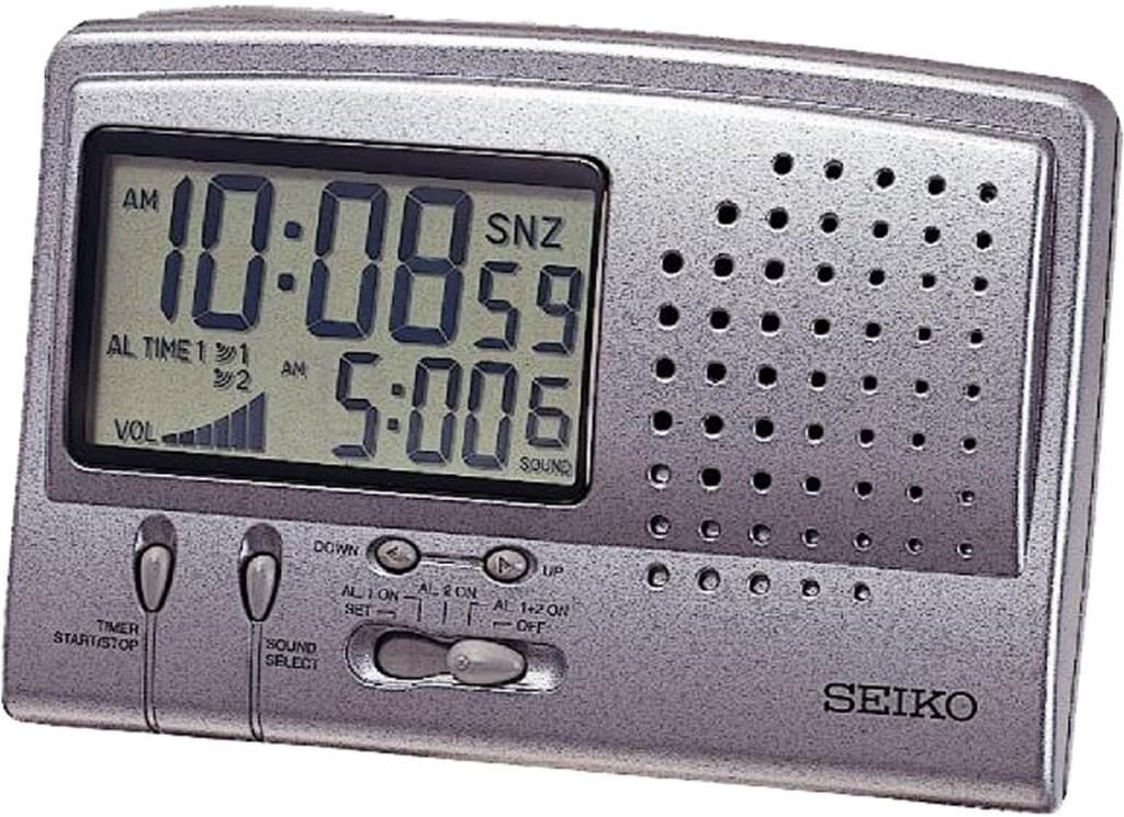 Seiko QHL012S Beep Alarm Işıklı Kadran Takvimli Masa Saati