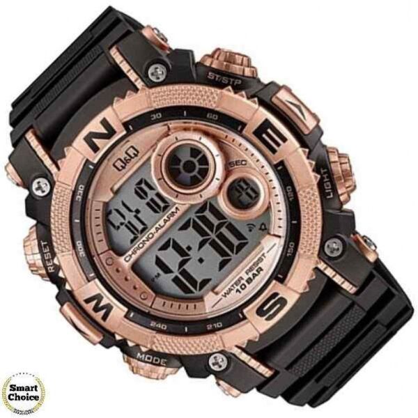 Q&Q M133J004Y Siyah Renkli Alarmlı Tarihli Kronometreli Işıklı 10 Atm Genç Kol Saati