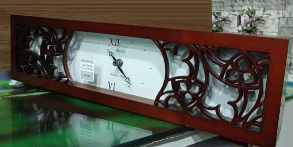 Seiko QXJ017B Melodili Ahşap Kasa Sessiz Saniyeli Şömine Masa Saati