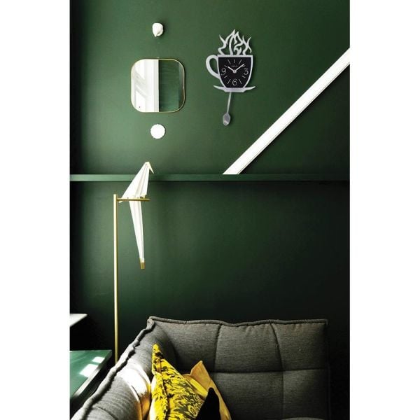 Regal 1157 S Lazer Kesim Kahve Fincanı Sarkaçlı Mutfak Duvar Saati