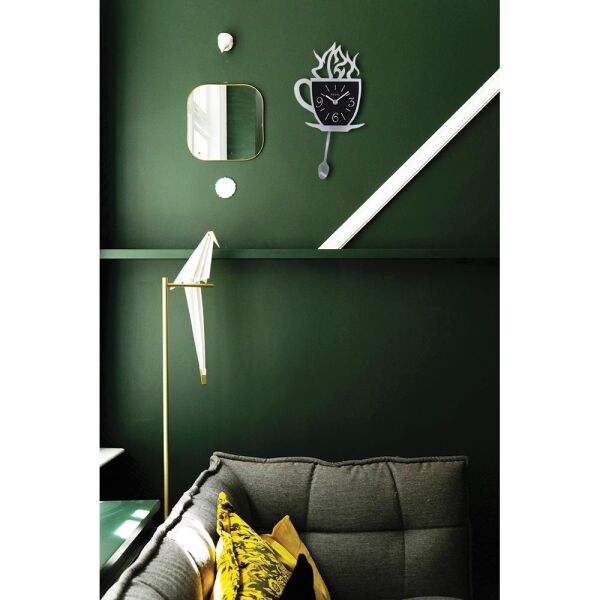 Regal 1157 S Lazer Kesim Kahve Fincanı Sarkaçlı Mutfak Duvar Saati