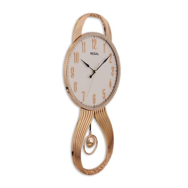 Regal 8421 GW2 Plastik Kasa Rose Sarkaçlı Modern Sessiz Saniye Mekanizmalı Duvar Saati