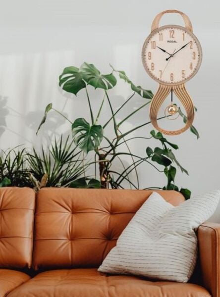 Regal 8421 GW2 Plastik Kasa Rose Sarkaçlı Modern Sessiz Saniye Mekanizmalı Duvar Saati