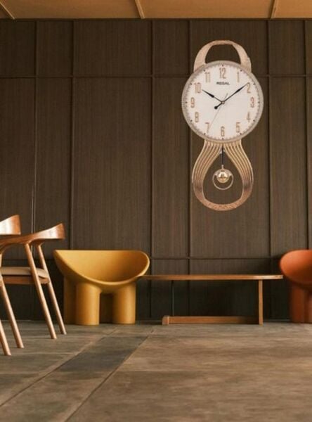 Regal 8421 GW2 Plastik Kasa Rose Sarkaçlı Modern Sessiz Saniye Mekanizmalı Duvar Saati