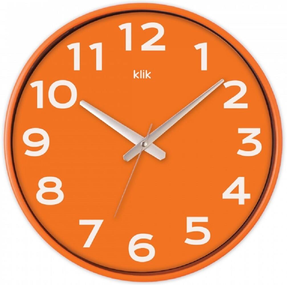 Klik K-Simplex Plastik Kasa Turuncu Renkli 37.5 cm Çaplı Joy Serisi Modern Sessiz Saniye Mekanizmalı Duvar Saati