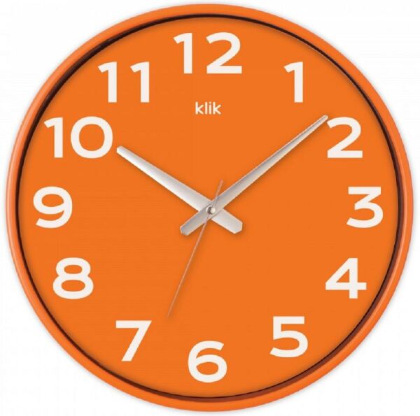 Klik K-Simplex Turuncu Joy Serisi 37.5 cm Sessiz Duvar Saati