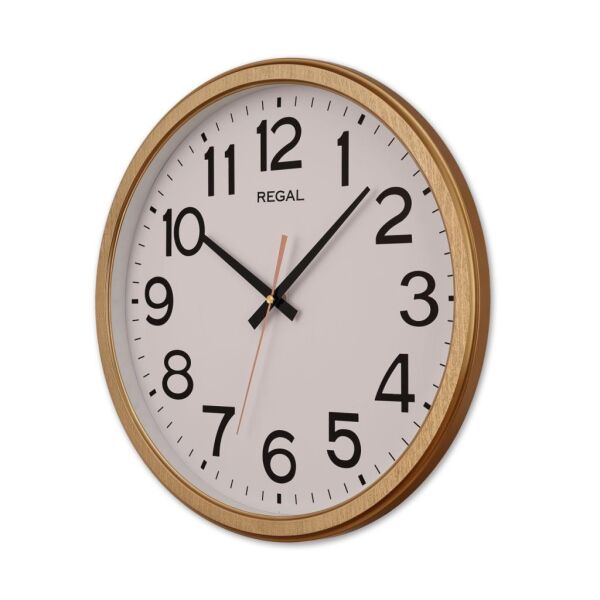 Regal 0431 GW Plastik Kasa 40 cm Gold Renkli Basic Oda Salon Sessiz Saniye Mekanizmalı Duvar Saati